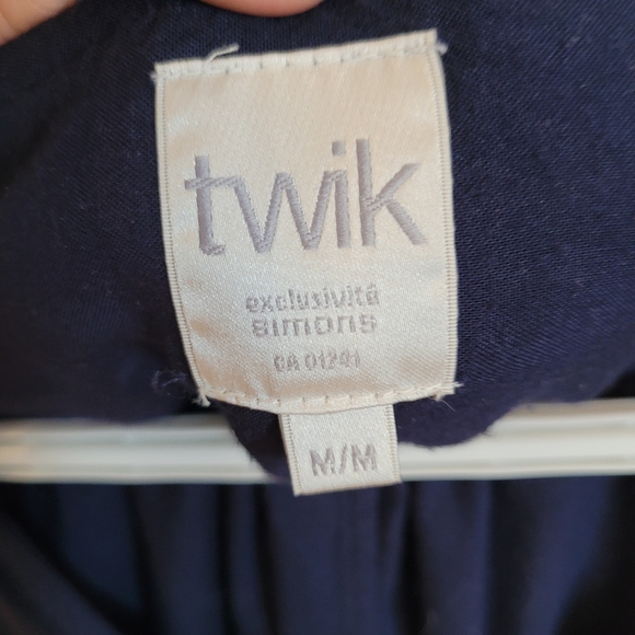 👚 Blue long shirt with leather shoulders 👥♻️ - Picture 4 of 4